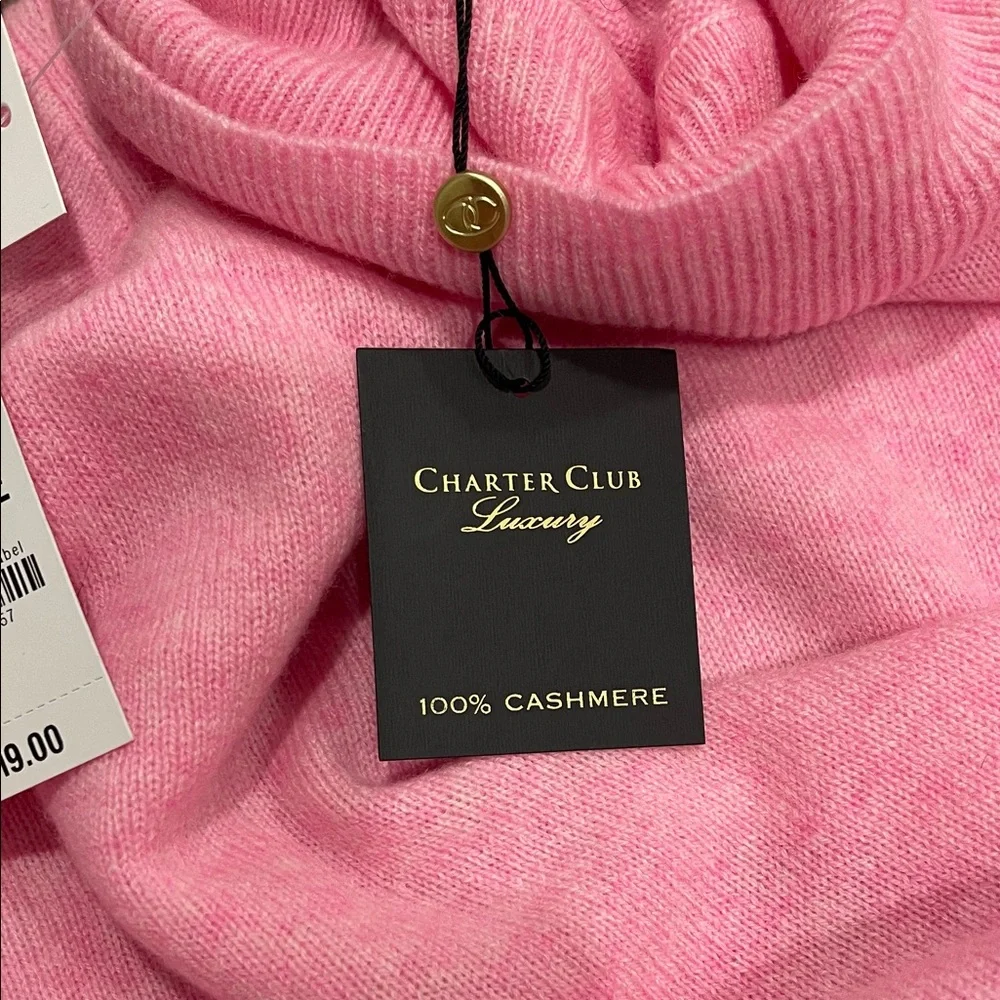Charter Club Luxury 100% Cashmere Pink Turtleneck Sweater NWT XL - Picture 6 of 6